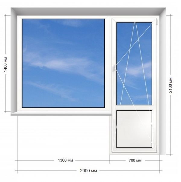 Балконний блок Veka Proline 2000*2100 мм.