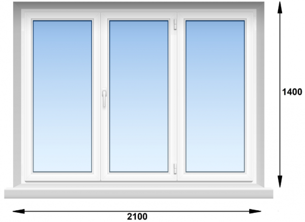 Вікно ПВХ Rehau Euro-60 2100х1400 мм