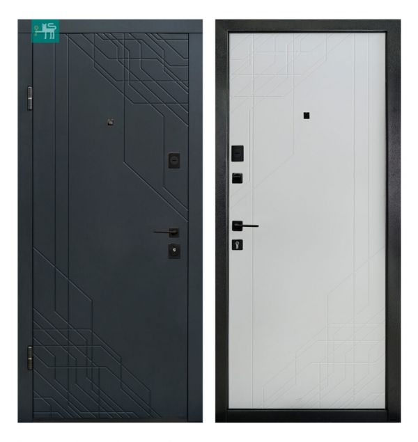Двері вхідні Міністерство дверей ПО-260 Антрацит/білий мат